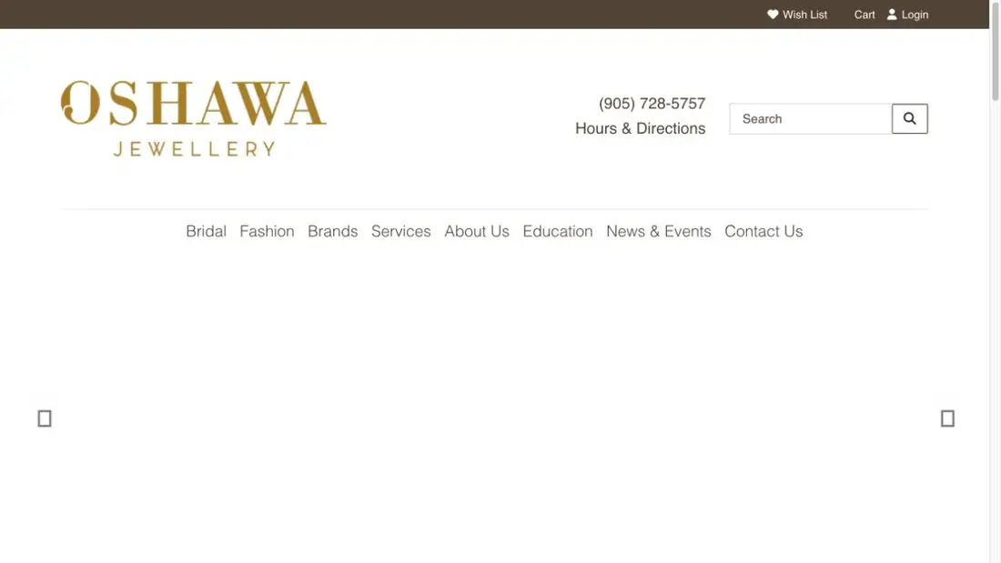 Oshawa Jewellery Inc. website homepage preview