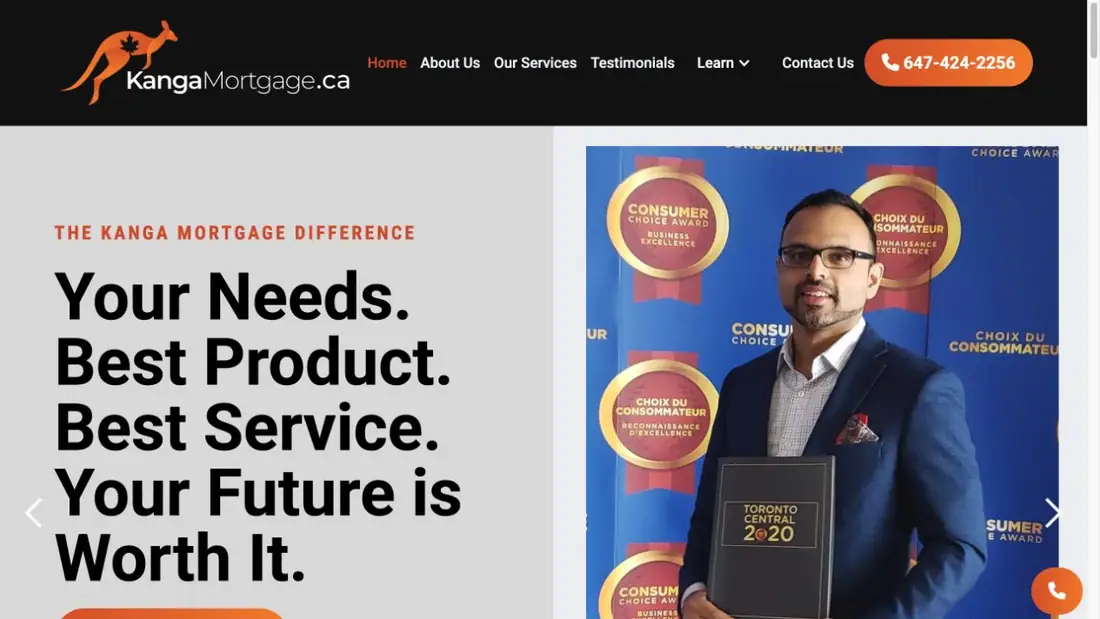 Dion Beg, Mortgages By Dion website homepage preview