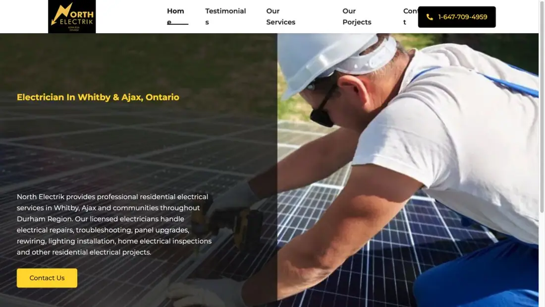 North Electrik Inc website homepage preview