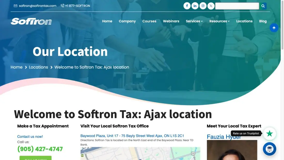 Softron Tax website homepage preview
