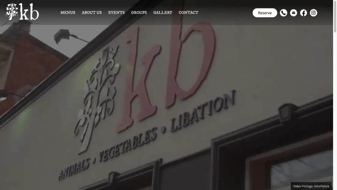 KB Food website homepage preview