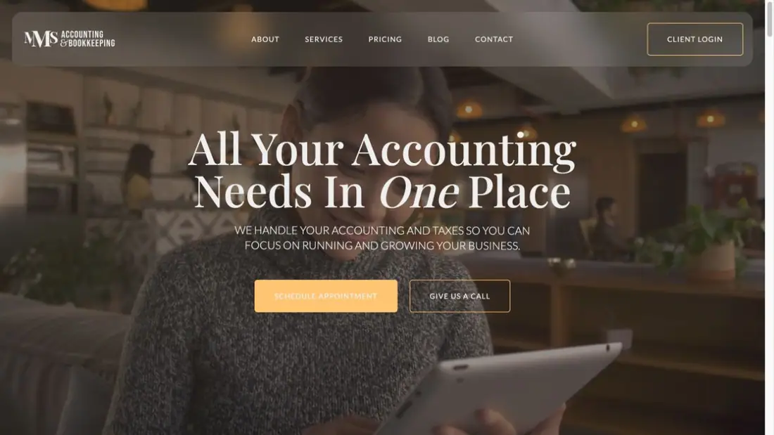 MMS Accounting & Bookkeeping Services - Ajax website homepage preview