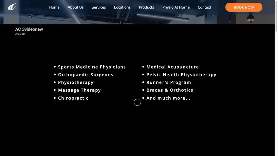 Athlete's Care Sports Medicine Centres - Whitby website homepage preview