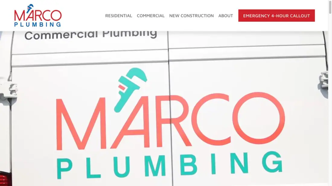 Marco Plumbing website homepage preview