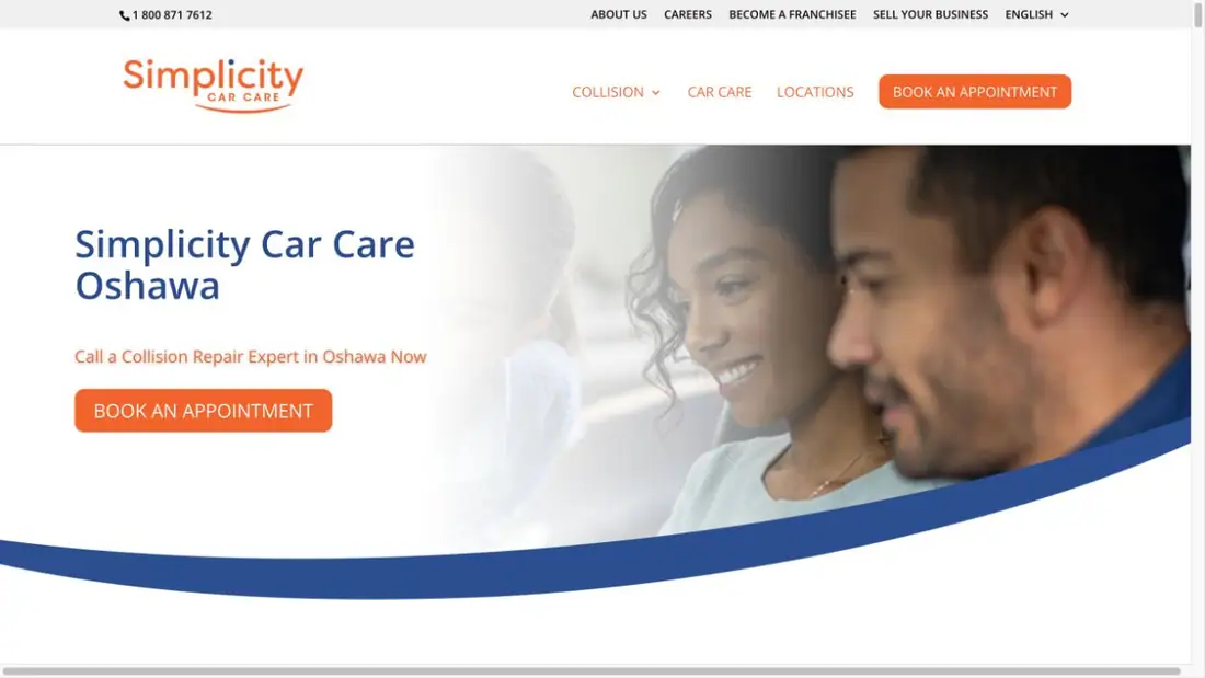 Simplicity Car Care Oshawa website homepage preview