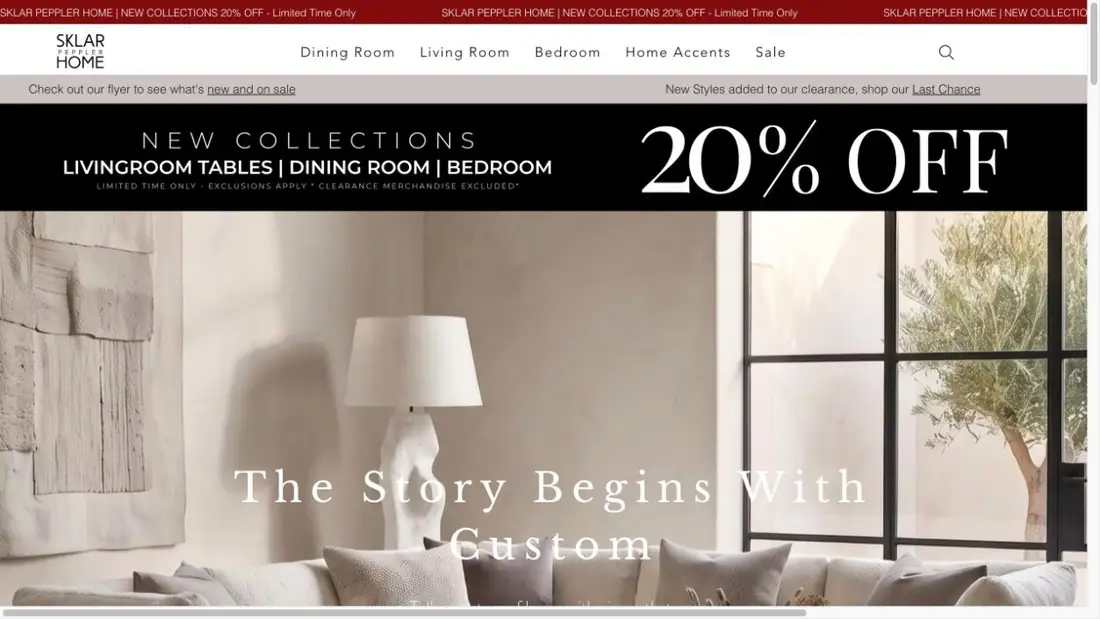 Sklar Peppler Home website homepage preview