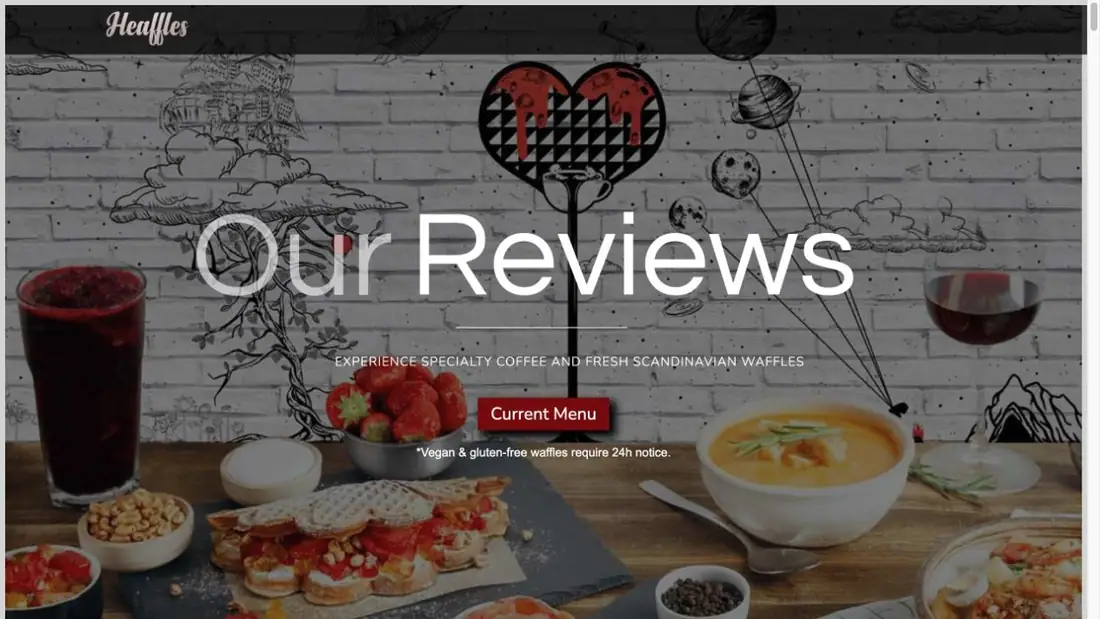 Heaffles website homepage preview