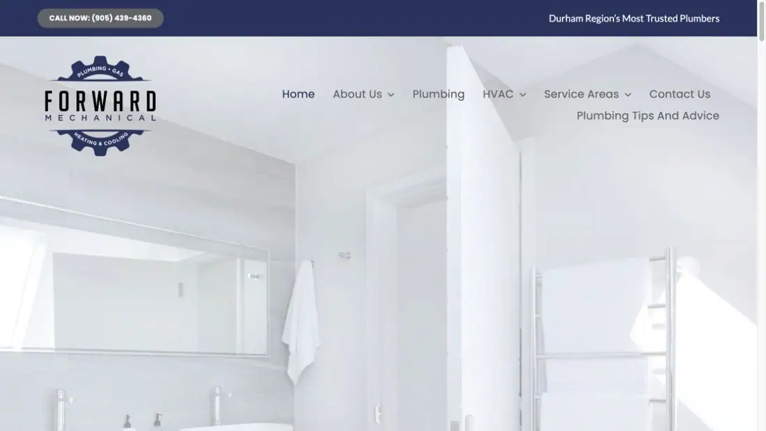 Forward Mechanical Plumbing and Gas website homepage preview