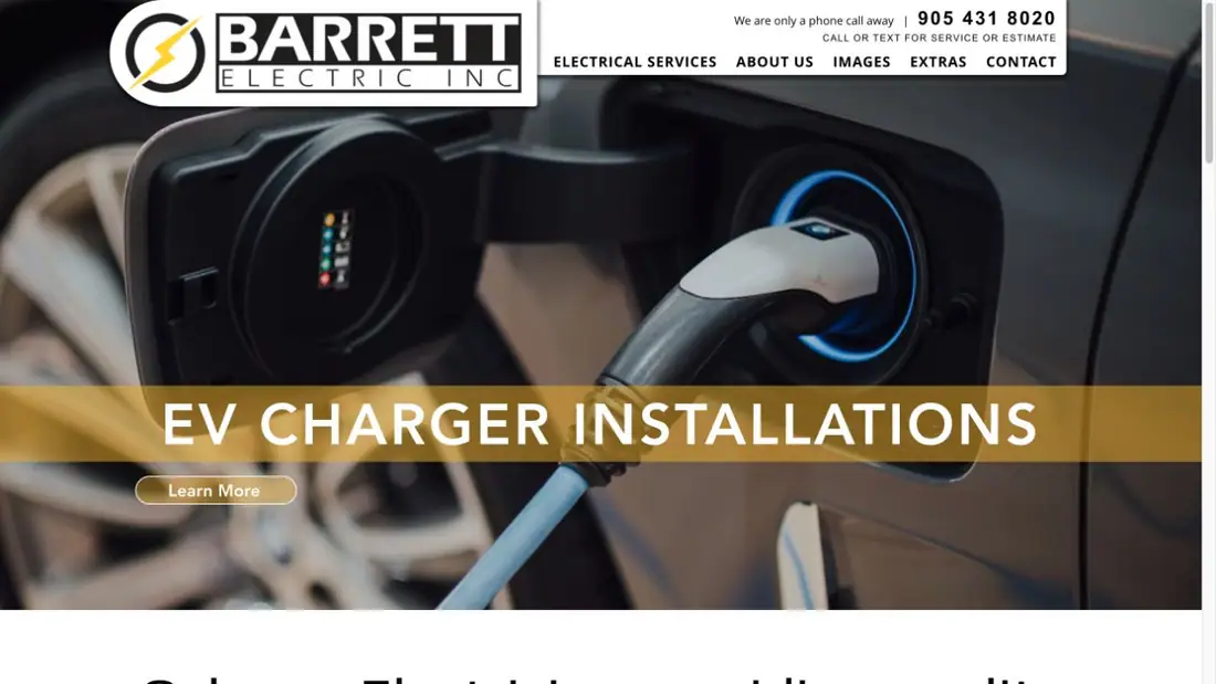 Barrett Electric Inc. website homepage preview