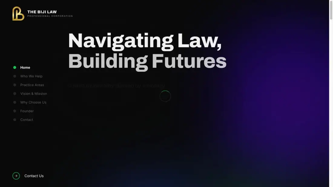 The Biji Law Professional Corporation website homepage preview