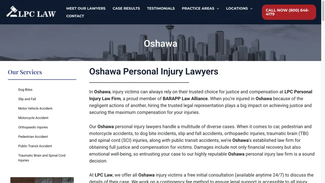 LPC Law website homepage preview