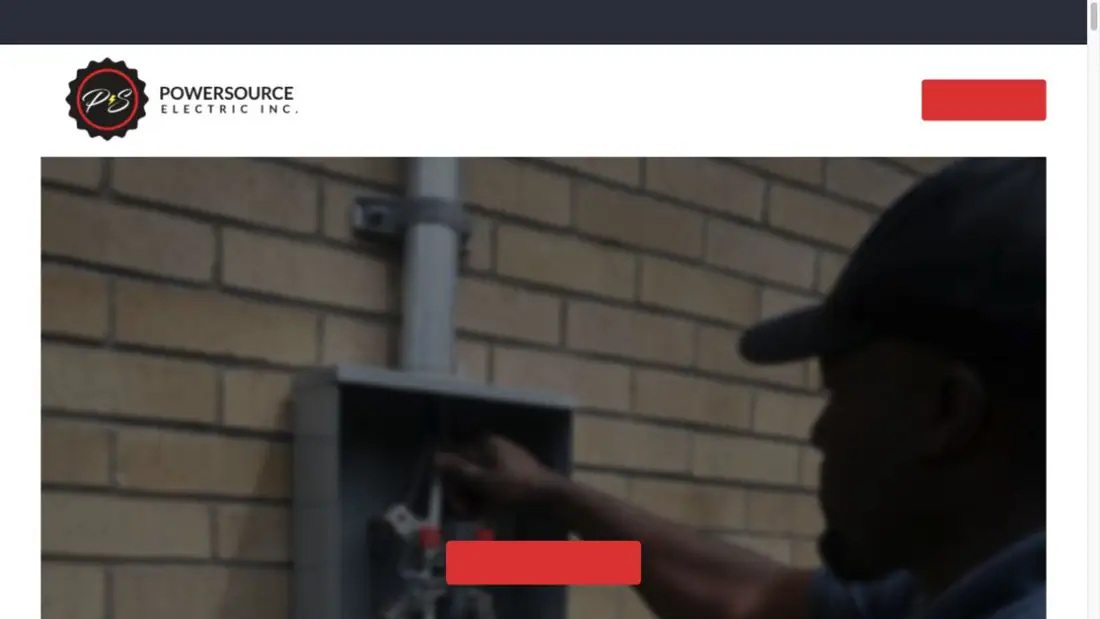 Powersource Electric Inc. website homepage preview