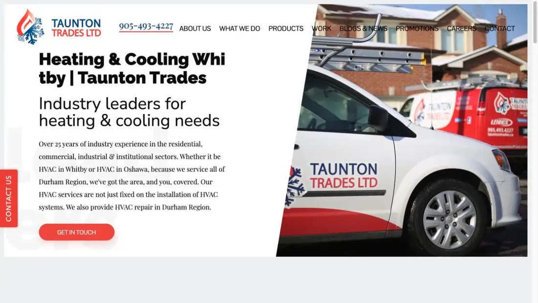 Taunton Trades Ltd website homepage preview