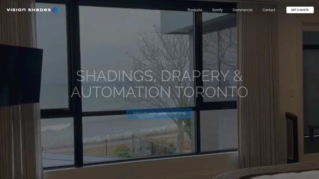 Vision Shades Inc. website homepage preview