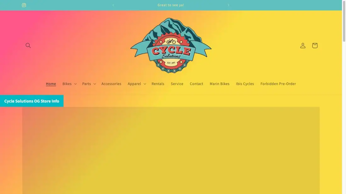 Cycle Solutions — Uxbridge website homepage preview